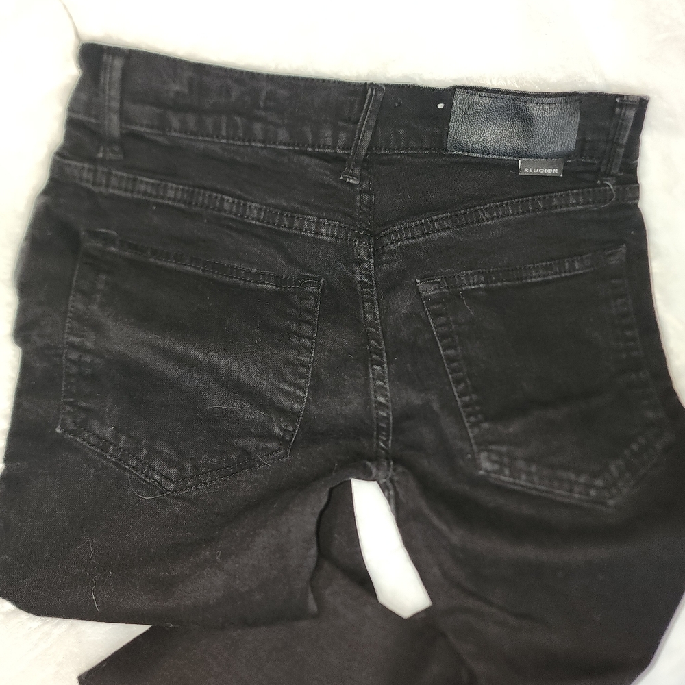 True Religion Black Cropped Women's Jeans - Picture 4 of 5